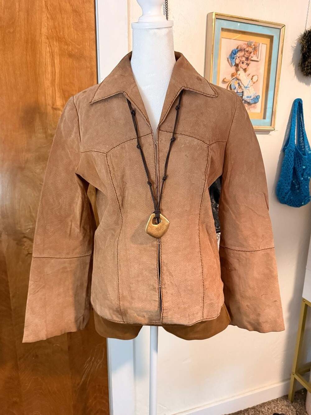 Vintage Faded Glory Brown Leather Suede Jacket